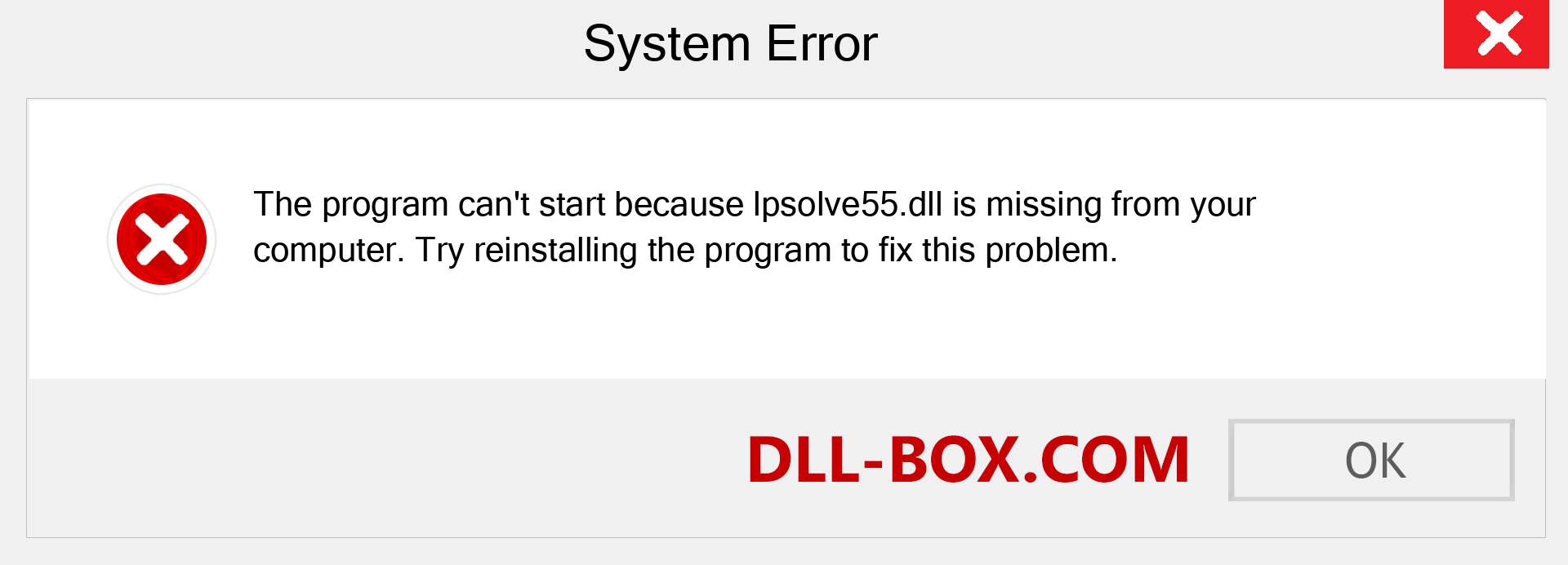  lpsolve55.dll file is missing?. Download for Windows 7, 8, 10 - Fix  lpsolve55 dll Missing Error on Windows, photos, images